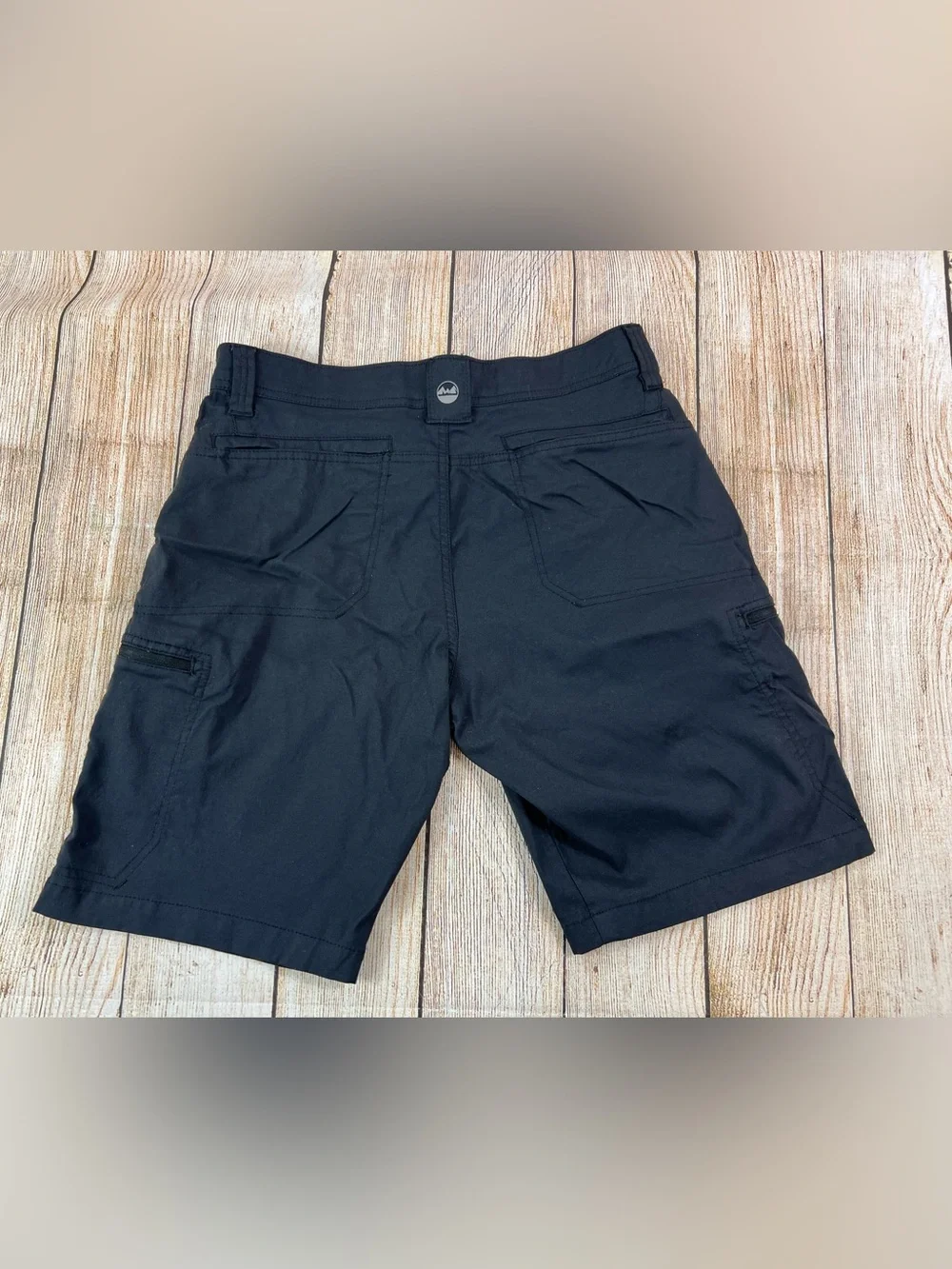 Mens Wrangler Outdoor Nylon Black Shorts Zip Pockets Size 32